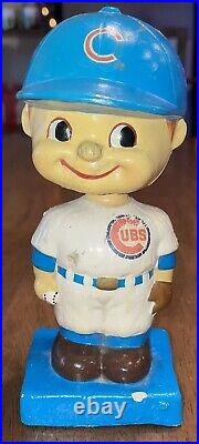 Vintage 1960 1961 Chicago Cubs Baseball Bobblehead Blue Square Base MLB VHTF
