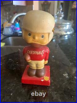 Vintage 1960 -1962 Cardinals Football Bobble Head Red Square Base Free Ship