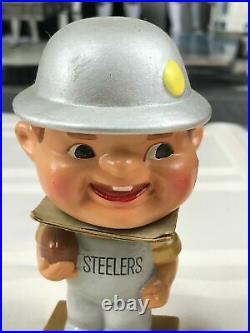 Vintage 1960 Pittsburgh Steelers My Hero Kissing Bobbleheads Nodder Original Box