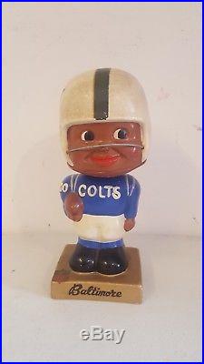 Vintage 1960's Baltimore Colts black face nodder bobblehead bobble square base