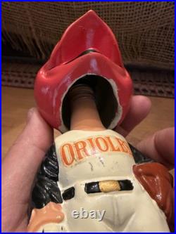 Vintage 1960's Baltimore Orioles Bobblehead Nodder Mascot Gold Base