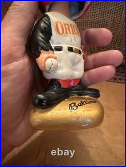Vintage 1960's Baltimore Orioles Bobblehead Nodder Mascot Gold Base
