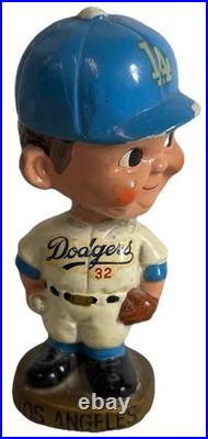 Vintage 1960's Bobblehead Los Angeles Dodgers Sandy Koufax #32 WithGold Base