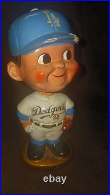 Vintage 1960's Bobblehead Los Angeles Dodgers Sandy Koufax #32 WithGold Base