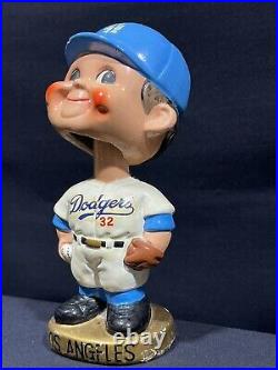 Vintage 1960's Bobblehead Los Angeles Dodgers Sandy Koufax #32 WithGold Base