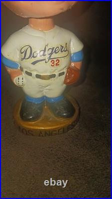 Vintage 1960's Bobblehead Los Angeles Dodgers Sandy Koufax #32 WithGold Base