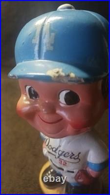 Vintage 1960's Bobblehead Los Angeles Dodgers Sandy Koufax #32 WithGold Base