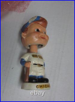 Vintage 1960's Chicago White Sox 4 1/2 Bobblehead White Base -Some Damage
