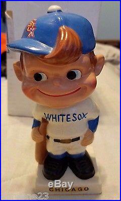 Vintage 1960's Chicago White Sox RARE White Base Bobble Head Original Box also