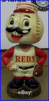 Vintage 1960's Cincinnati Reds Mr. Red Nodder Bobble Head Gold Base Rare