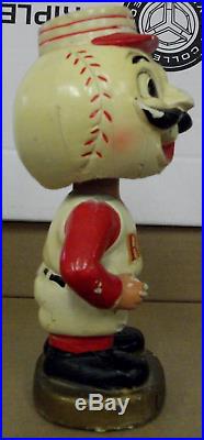 Vintage 1960's Cincinnati Reds Mr. Red Nodder Bobble Head Gold Base Rare