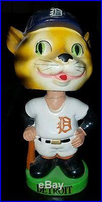 Vintage 1960's Detroit Tigers Mascot Bobblehead Nodder, Green Base Bobble Head