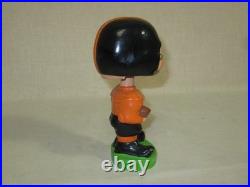 Vintage 1960's Football Fella Team Nodder or Bobblehead- Black /Orange -Japan