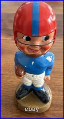 Vintage 1960's Football Head Nodder Bobblehead Red / Blue Kansas Jayhawks