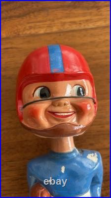 Vintage 1960's Football Head Nodder Bobblehead Red / Blue Kansas Jayhawks