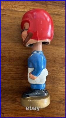 Vintage 1960's Football Head Nodder Bobblehead Red / Blue Kansas Jayhawks