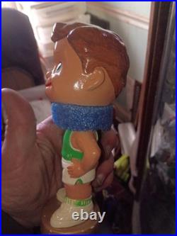 Vintage 1960's Gold Base Green Basketball Bobblehead