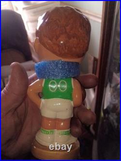 Vintage 1960's Gold Base Green Basketball Bobblehead