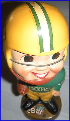 Vintage 1960's Green Bay Packers Football Bobble Head Nodder Composition Japan