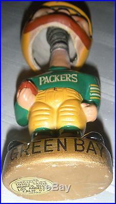 Vintage 1960's Green Bay Packers Football Bobble Head Nodder Composition Japan