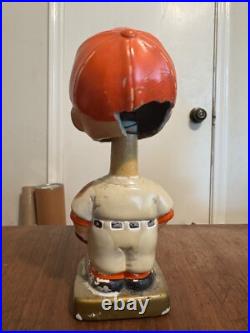 Vintage 1960's Houston Astros Orange Cap Bobblehead Nodder with damage