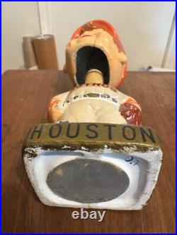 Vintage 1960's Houston Astros Orange Cap Bobblehead Nodder with damage