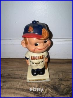 Vintage 1960's Los Angeles Angels Bobblehead Nodder On White Square Base Rare
