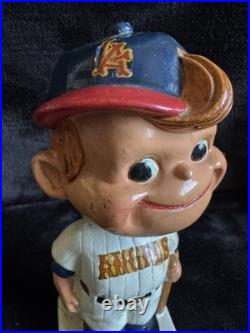 Vintage 1960's Los Angeles Angels Bobblehead Nodder On White Square Base Rare