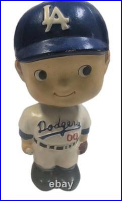 Vintage 1960's Los Angeles Dodgers #00 BobbleHead 6 1/4 Tall LA Nodder Baseball