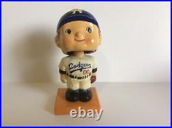 Vintage 1960's Los Angeles Dodgers #00 Bobblehead 6 1/4 Tall-Wood Base-Japan