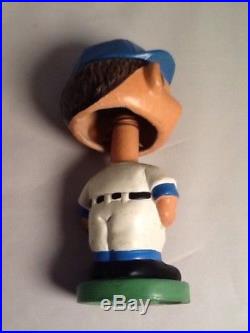 Vintage 1960's Los Angeles Dodgers Baseball Player Bobble Head Nodder Green Base