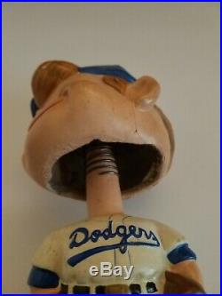 Vintage 1960's Los Angeles Dodgers Bobble Head Nodder Square Base RARE