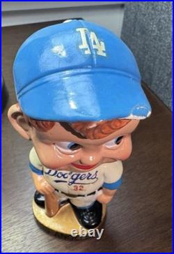 Vintage 1960's Los Angeles Dodgers Bobblehead Nodder #32 Gold Base Koufax MLB