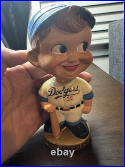Vintage 1960's Los Angeles Dodgers Bobblehead Nodder #32 Gold Base Koufax MLB