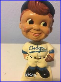 Vintage 1960's Los Angeles Dodgers Bobblehead Nodder White Base