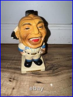 Vintage 1960's Milwaukee Braves White Base Bobblehead Nodder Baseball