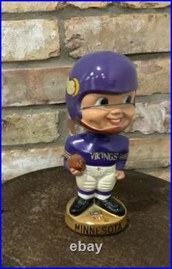 Vintage 1960's Minnesota Vikings NFL Gold Base Football Nodder Bobblehead Vintage 1960's Minnesota Vikings NFL Gold Base Football Nodder Bobblehead
