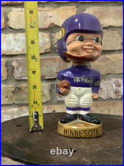 Vintage 1960's Minnesota Vikings NFL Gold Base Football Nodder Bobblehead Vintage 1960's Minnesota Vikings NFL Gold Base Football Nodder Bobblehead