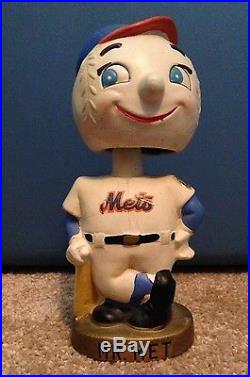 Vintage 1960's Mr. Met Baseball Nodder/Bank with Gold Base, 6, RARE, NY METS