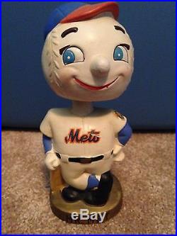 Vintage 1960's Mr. Met Baseball Nodder/Bank with Gold Base, 6, RARE, NY METS