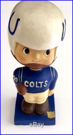 Vintage 1960's NFL Baltimore Colts Bobblehead Nodder Wood Japan Square Base Rare