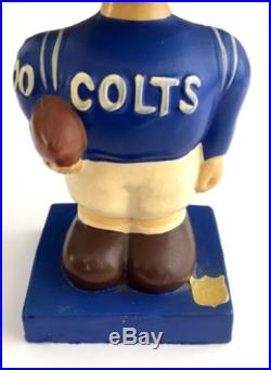 Vintage 1960's NFL Baltimore Colts Bobblehead Nodder Wood Japan Square Base Rare