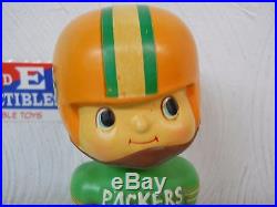 Vintage 1960's NFL Green Bay Packers Japan Bobblehead Nodder Square Base