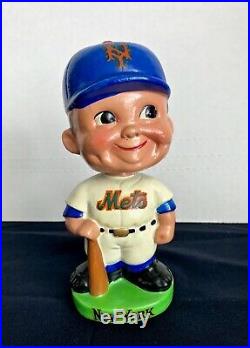 Vintage 1960's NY METS Mr. Met Bobble Head Green Base EXCELLENT++ Condition