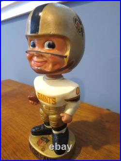 Vintage 1960's New Orleans Saints Football Gold Base Nodder BobbleheadRESTORED