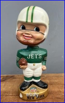 Vintage 1960's New York Jets Gold Base Bobblehead Pro Novelty Chicago Japan