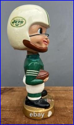 Vintage 1960's New York Jets Gold Base Bobblehead Pro Novelty Chicago Japan