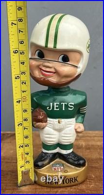 Vintage 1960's New York Jets Gold Base Bobblehead Pro Novelty Chicago Japan