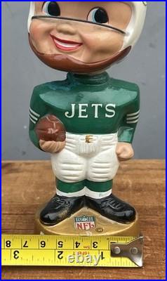 Vintage 1960's New York Jets Gold Base Bobblehead Pro Novelty Chicago Japan