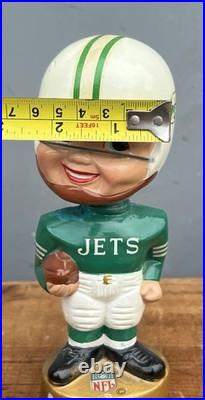 Vintage 1960's New York Jets Gold Base Bobblehead Pro Novelty Chicago Japan